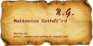 Matkovics Gothárd névjegykártya